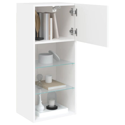 TV-kaapit LED-valoilla 2 kpl valkoinen 40,5x30x90 cm
