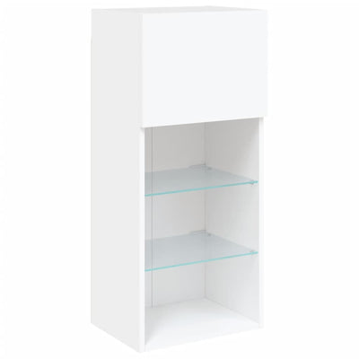 TV-kaapit LED-valoilla 2 kpl valkoinen 40,5x30x90 cm