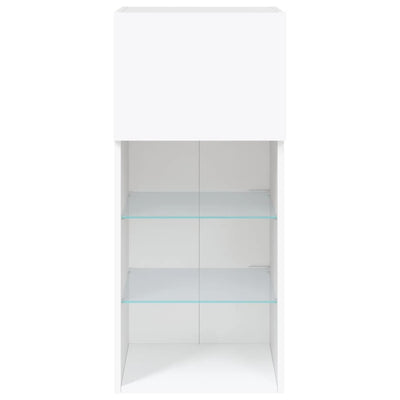 TV-kaapit LED-valoilla 2 kpl valkoinen 40,5x30x90 cm