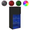 TV-kaappi LED-valoilla musta 40,5x30x90 cm