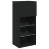 TV-kaappi LED-valoilla musta 40,5x30x90 cm