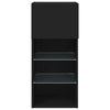 TV-kaappi LED-valoilla musta 40,5x30x90 cm