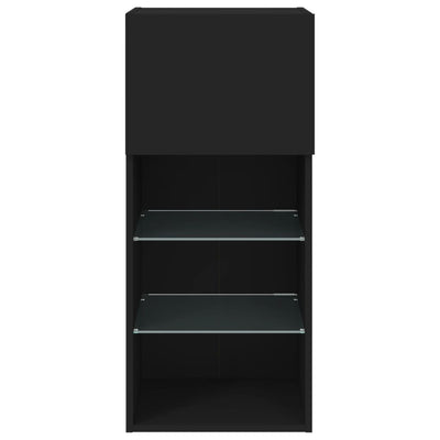 TV-kaappi LED-valoilla musta 40,5x30x90 cm