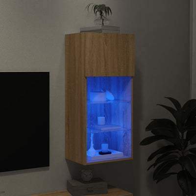 TV-kaappi LED-valoilla Sonoma-tammi 40,5x30x90 cm