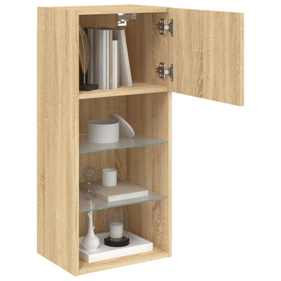 TV-kaappi LED-valoilla Sonoma-tammi 40,5x30x90 cm