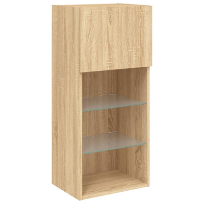 TV-kaappi LED-valoilla Sonoma-tammi 40,5x30x90 cm