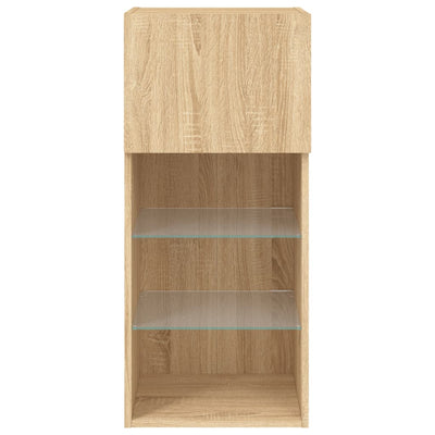 TV-kaappi LED-valoilla Sonoma-tammi 40,5x30x90 cm