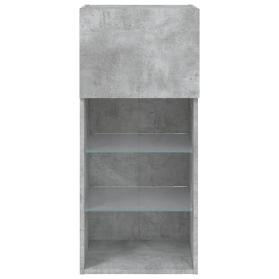 TV-kaappi LED-valoilla betoninharmaa 40,5x30x90 cm