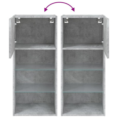 TV-kaappi LED-valoilla betoninharmaa 40,5x30x90 cm