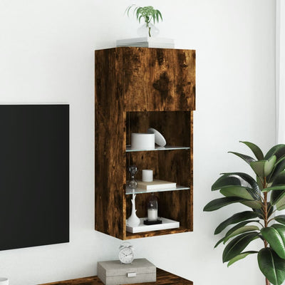 TV-kaappi LED-valoilla savutammi 40,5x30x90 cm