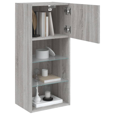 TV-kaappi LED-valoilla harmaa Sonoma 40,5x30x90 cm