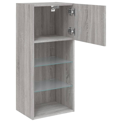 TV-kaappi LED-valoilla harmaa Sonoma 40,5x30x90 cm