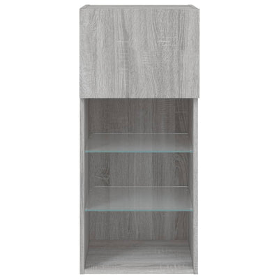 TV-kaappi LED-valoilla harmaa Sonoma 40,5x30x90 cm