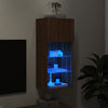 TV-kaappi LED-valoilla ruskea tammi 40,5x30x90 cm