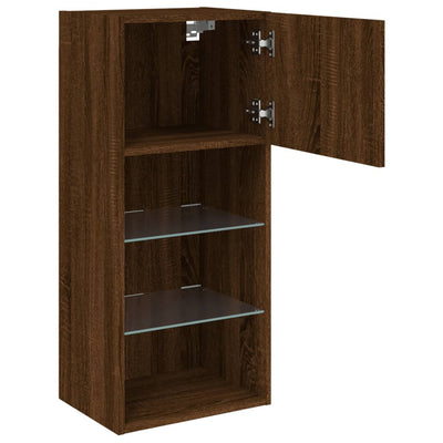 TV-kaappi LED-valoilla ruskea tammi 40,5x30x90 cm