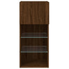 TV-kaappi LED-valoilla ruskea tammi 40,5x30x90 cm