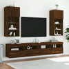 TV-kaapit LED-valoilla 2 kpl ruskea tammi 40,5x30x90 cm