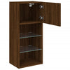 TV-kaapit LED-valoilla 2 kpl ruskea tammi 40,5x30x90 cm