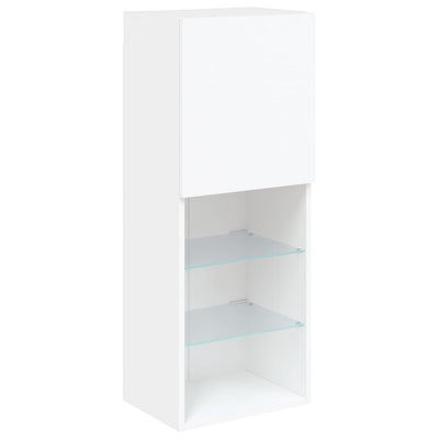TV-kaappi LED-valoilla valkoinen 40,5x30x102 cm