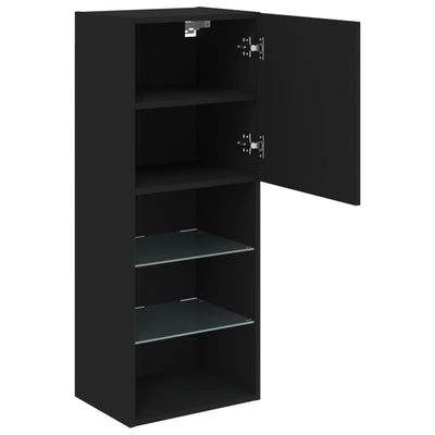TV-kaappi LED-valoilla musta 40,5x30x102 cm