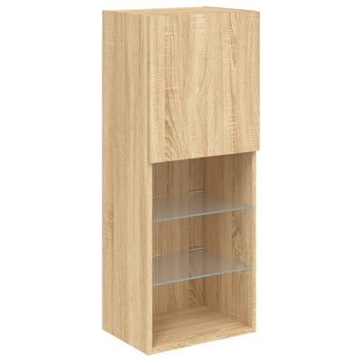 TV-kaappi LED-valoilla Sonoma-tammi 40,5x30x102 cm