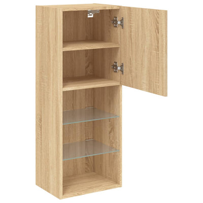 TV-kaappi LED-valoilla Sonoma-tammi 40,5x30x102 cm