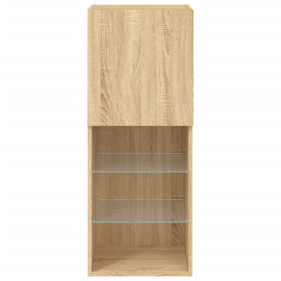 TV-kaappi LED-valoilla Sonoma-tammi 40,5x30x102 cm