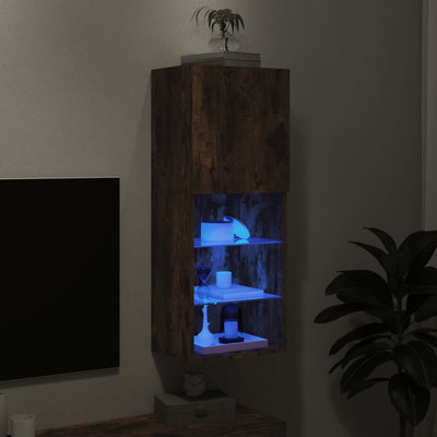 TV-kaappi LED-valoilla savutammi 40,5x30x102 cm