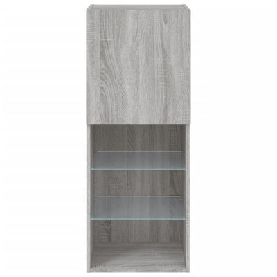 TV-kaappi LED-valoilla harmaa Sonoma 40,5x30x102 cm