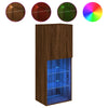 TV-kaappi LED-valoilla ruskea tammi 40,5x30x102 cm