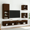 TV-kaappi LED-valoilla ruskea tammi 40,5x30x102 cm