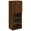 TV-kaappi LED-valoilla ruskea tammi 40,5x30x102 cm