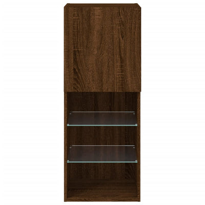 TV-kaappi LED-valoilla ruskea tammi 40,5x30x102 cm