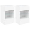 TV-seinäkaapit LED-valoilla 2 kpl valkoinen 40x30x60,5 cm