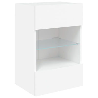 TV-seinäkaapit LED-valoilla 2 kpl valkoinen 40x30x60,5 cm