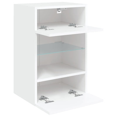 TV-seinäkaapit LED-valoilla 2 kpl valkoinen 40x30x60,5 cm