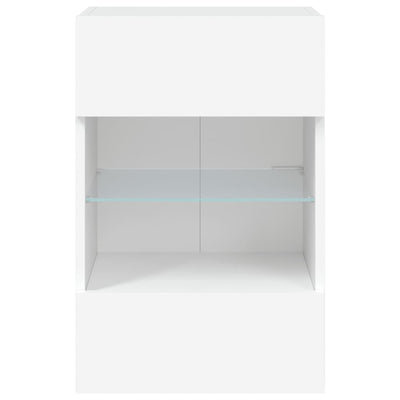 TV-seinäkaapit LED-valoilla 2 kpl valkoinen 40x30x60,5 cm