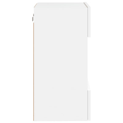 TV-seinäkaapit LED-valoilla 2 kpl valkoinen 40x30x60,5 cm