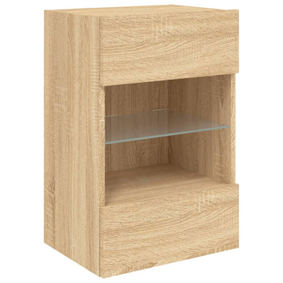 TV-seinäkaappi LED-valoilla Sonoma-tammi 40x30x60,5 cm