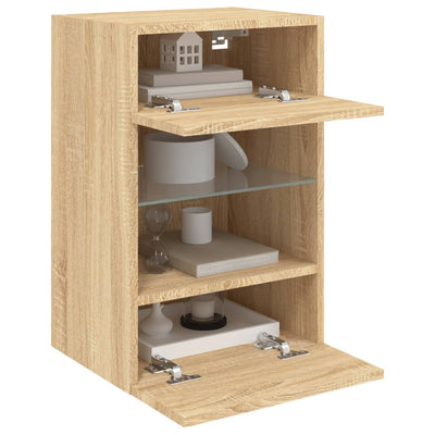 TV-seinäkaappi LED-valoilla Sonoma-tammi 40x30x60,5 cm
