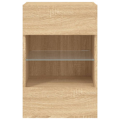 TV-seinäkaappi LED-valoilla Sonoma-tammi 40x30x60,5 cm