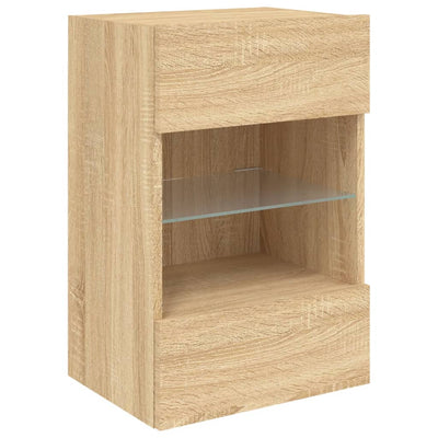 TV-seinäkaapit LED-valoilla 2 kpl Sonoma-tammi 40x30x60,5 cm