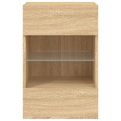 TV-seinäkaapit LED-valoilla 2 kpl Sonoma-tammi 40x30x60,5 cm