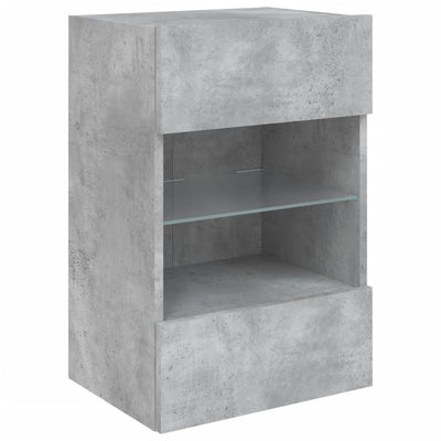 Betoninharmaa tv-seinäkaappi Francisqui 40x30x60,5cm (led-valoilla)