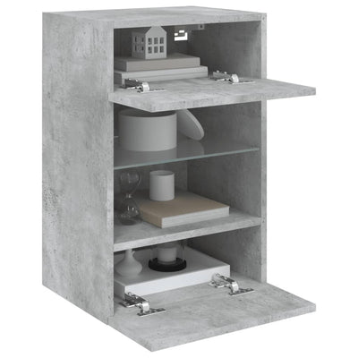 Betoninharmaa tv-seinäkaappi Francisqui 40x30x60,5cm (led-valoilla)