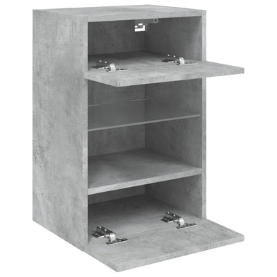 Betoninharmaa tv-seinäkaappi Francisqui 40x30x60,5cm (led-valoilla)