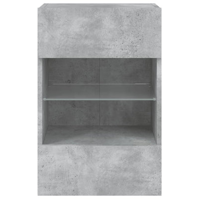 Betoninharmaa tv-seinäkaappi Francisqui 40x30x60,5cm (led-valoilla)