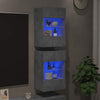 Betoninharmaa tv-seinäkaapit led-valoilla Francisqui 40x30x60,5cm (2 kpl)
