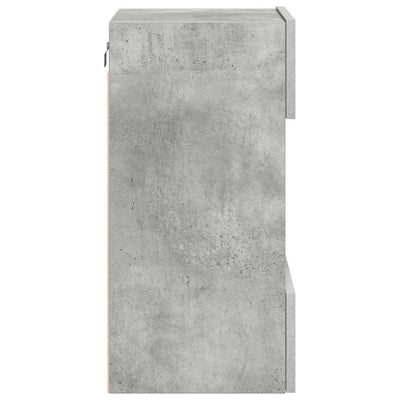 Betoninharmaa tv-seinäkaapit led-valoilla Francisqui 40x30x60,5cm (2 kpl)