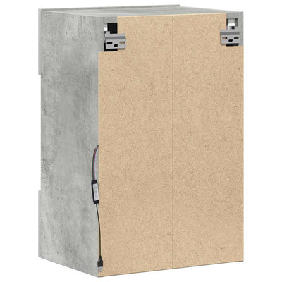 Betoninharmaa tv-seinäkaapit led-valoilla Francisqui 40x30x60,5cm (2 kpl)